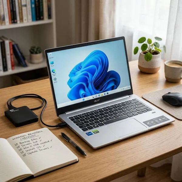 Finish setting up your Acer laptop after reformatting