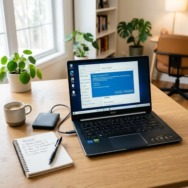 how to reset an acer laptop to factory settings