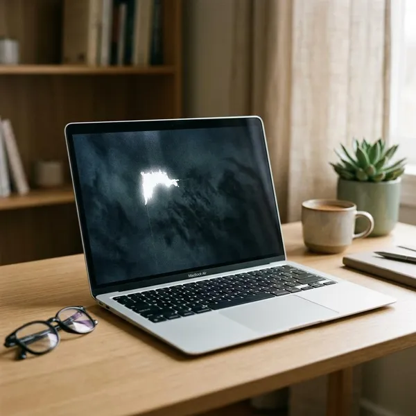Identify the type of white spot on your laptop screen